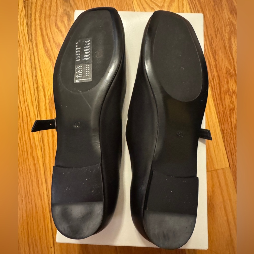 COS PLEATED LEATHER MARY-JANE BALLET FLATS - Picture 5 of 7